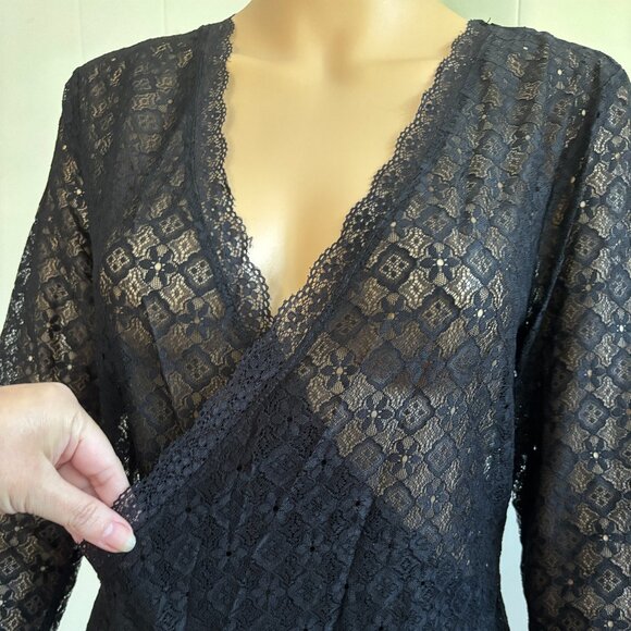 New NaaNaa Longsleeve Lace Bodysuit - Black / UK 14 - Picture 2 of 6